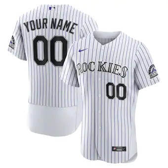 mens nike white colorado rockies home authentic custom jers